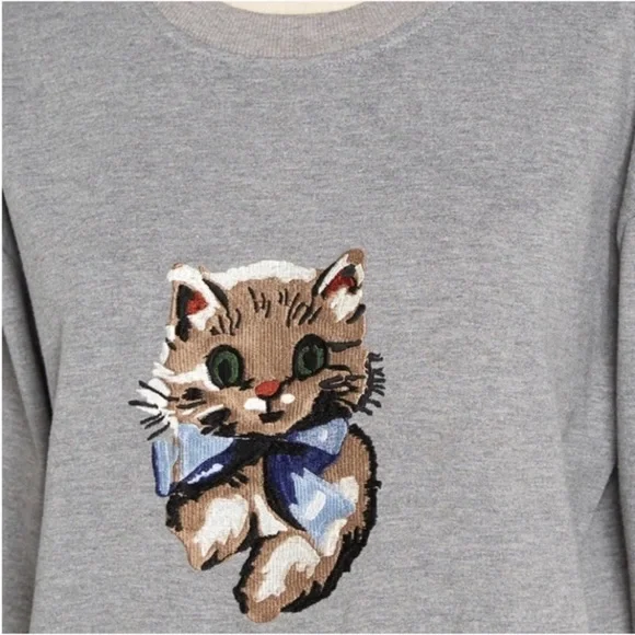 NWT Kitschy Kitty Embroidered Sweatshirt Size Small - Picture 3 of 15